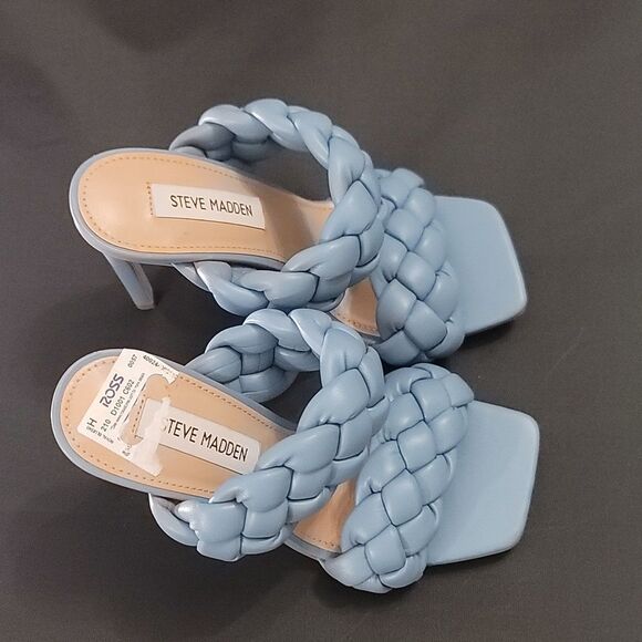 BRAND NEW STEVE MADDEN WOMEN"S CHUNKY BRAIDED STRAP KENLEY HEELED SANDAL G1 - Picture 10 of 16